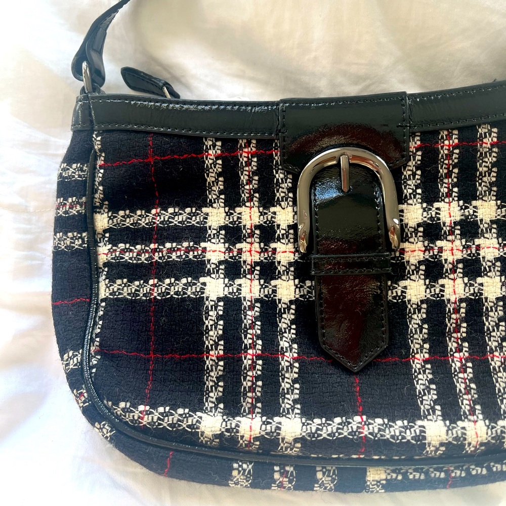 y2k plaid buckle mini shoulder bag Talbots